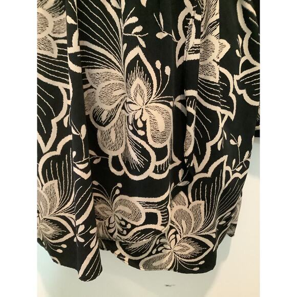 AKIRA CHICAGO BLACK LABEL BLACK FLORAL PRINT FAUX WRAP MINI DRESS S - Picture 8 of 9